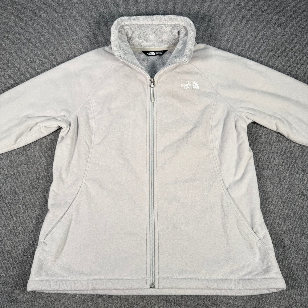 The North Face Osito 2 Full Zip Fleece Jacket Light Gray CTP8 Womens Large - Picture 3 of 8